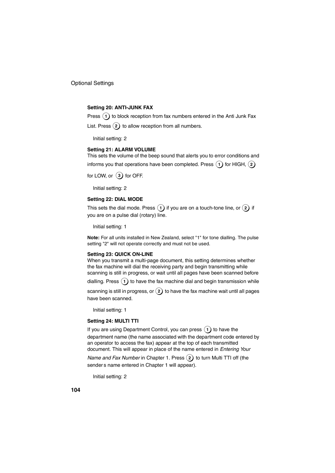 Sharp FO-5900 operation manual 104 