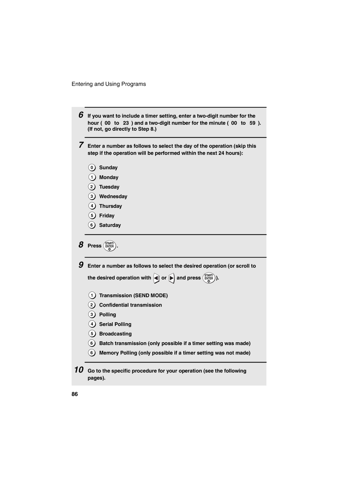 Sharp FO-5900 operation manual Start Enter 