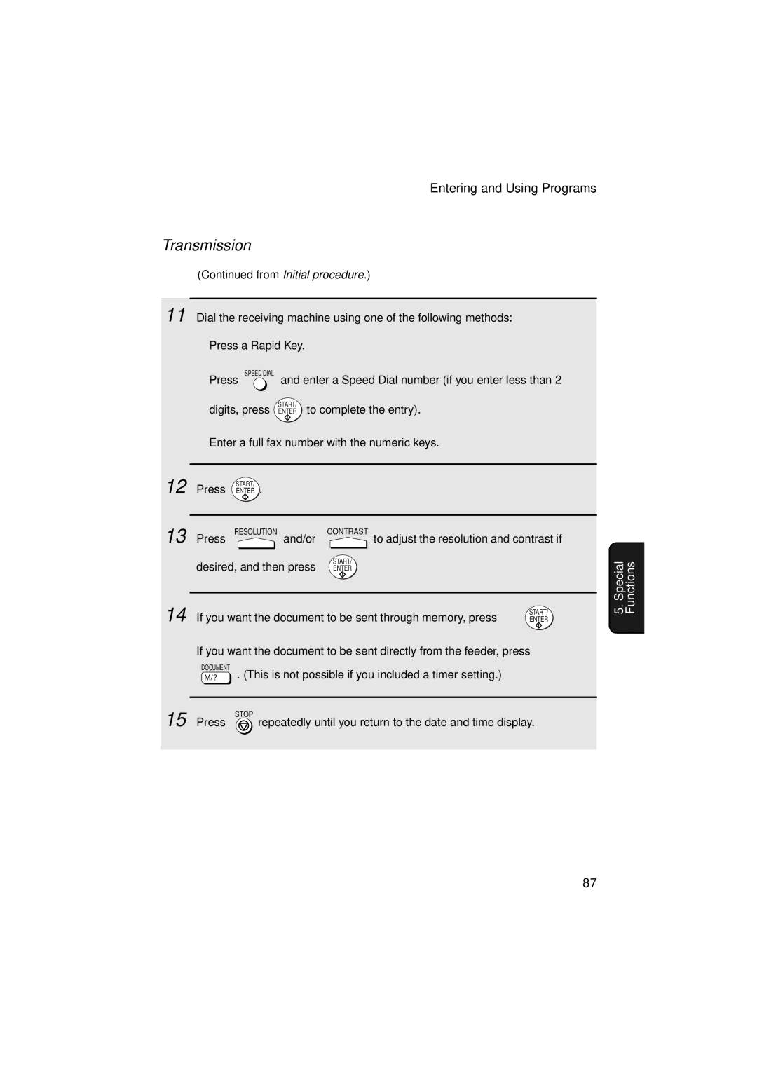 Sharp FO-5900 operation manual If you want the document to be sent through memory, press 