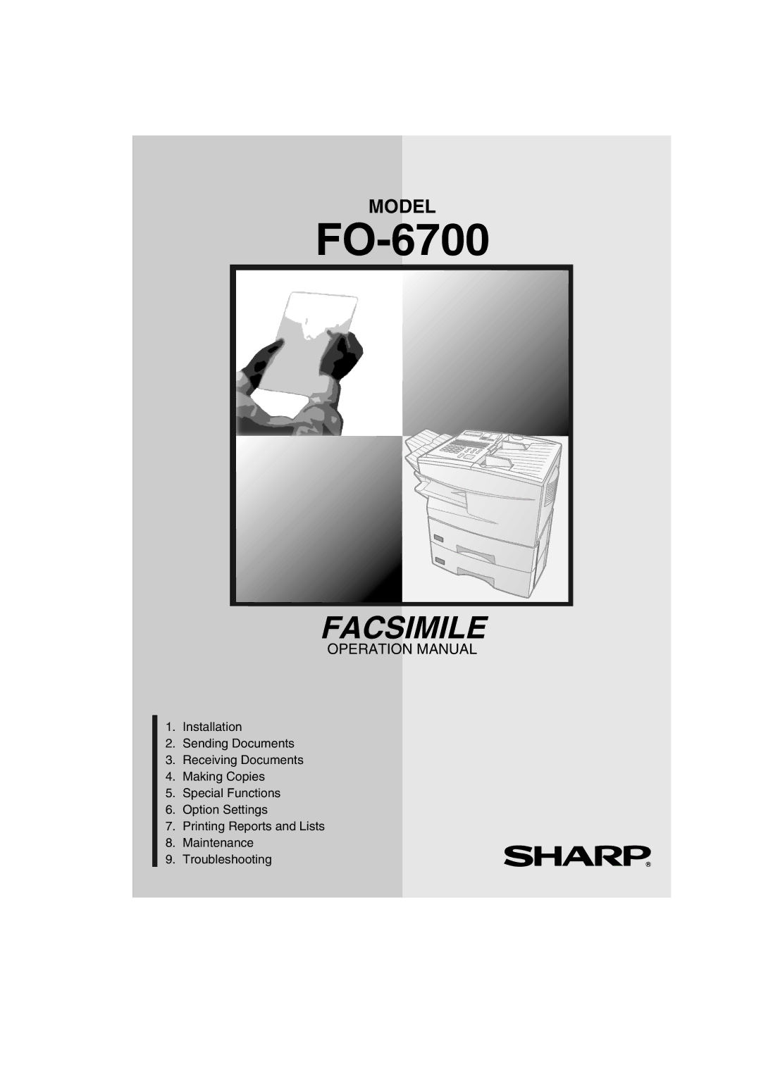 Sharp FO-6700 operation manual 