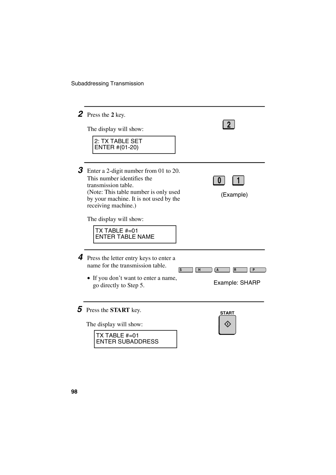 Sharp FO-6700 operation manual Press the 2 key Display will show 