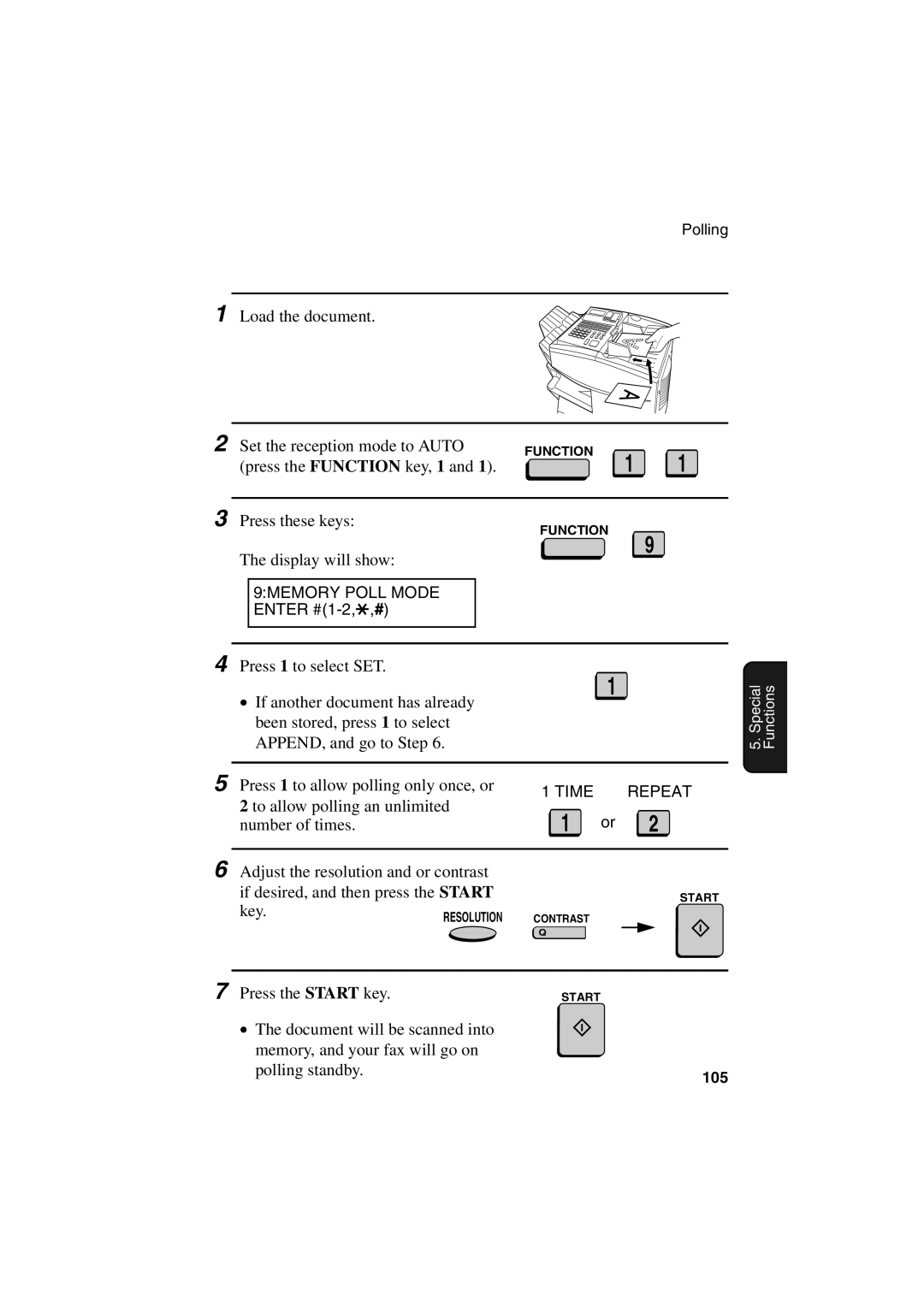 Sharp FO-6700 operation manual Polling standby 