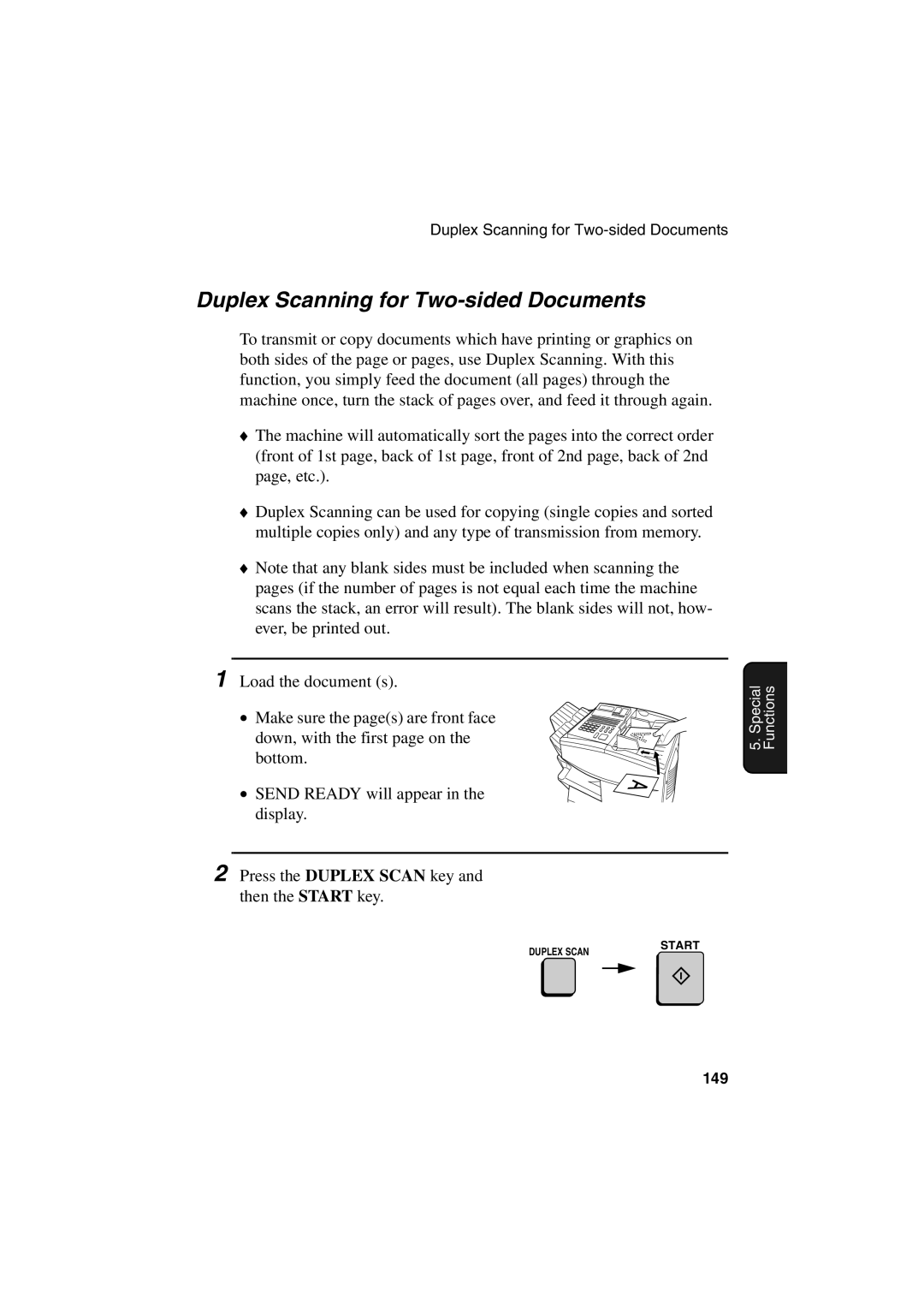 Sharp FO-6700 operation manual Duplex Scanning for Two-sided Documents 