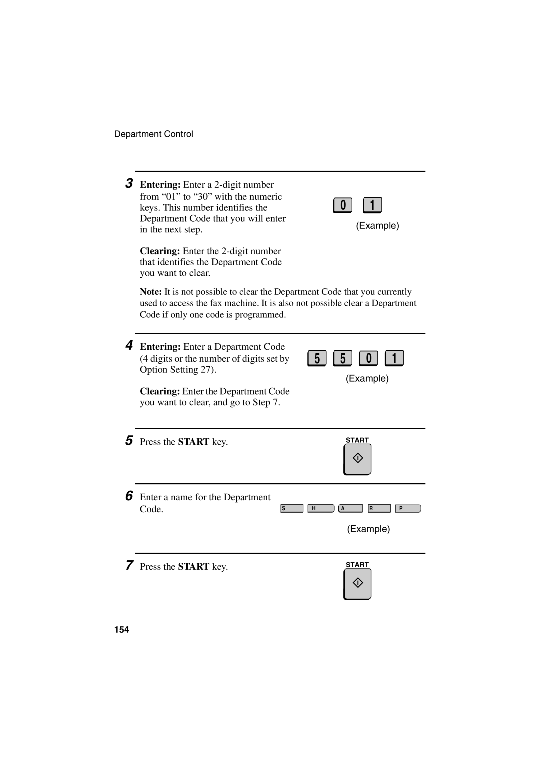 Sharp FO-6700 operation manual Code 