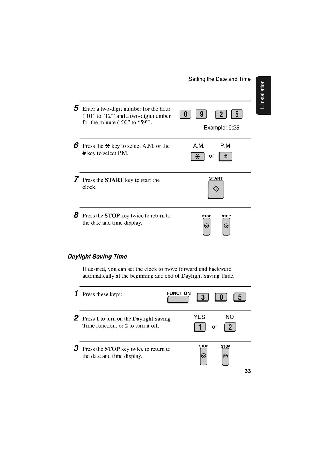 Sharp FO-6700 operation manual Daylight Saving Time 