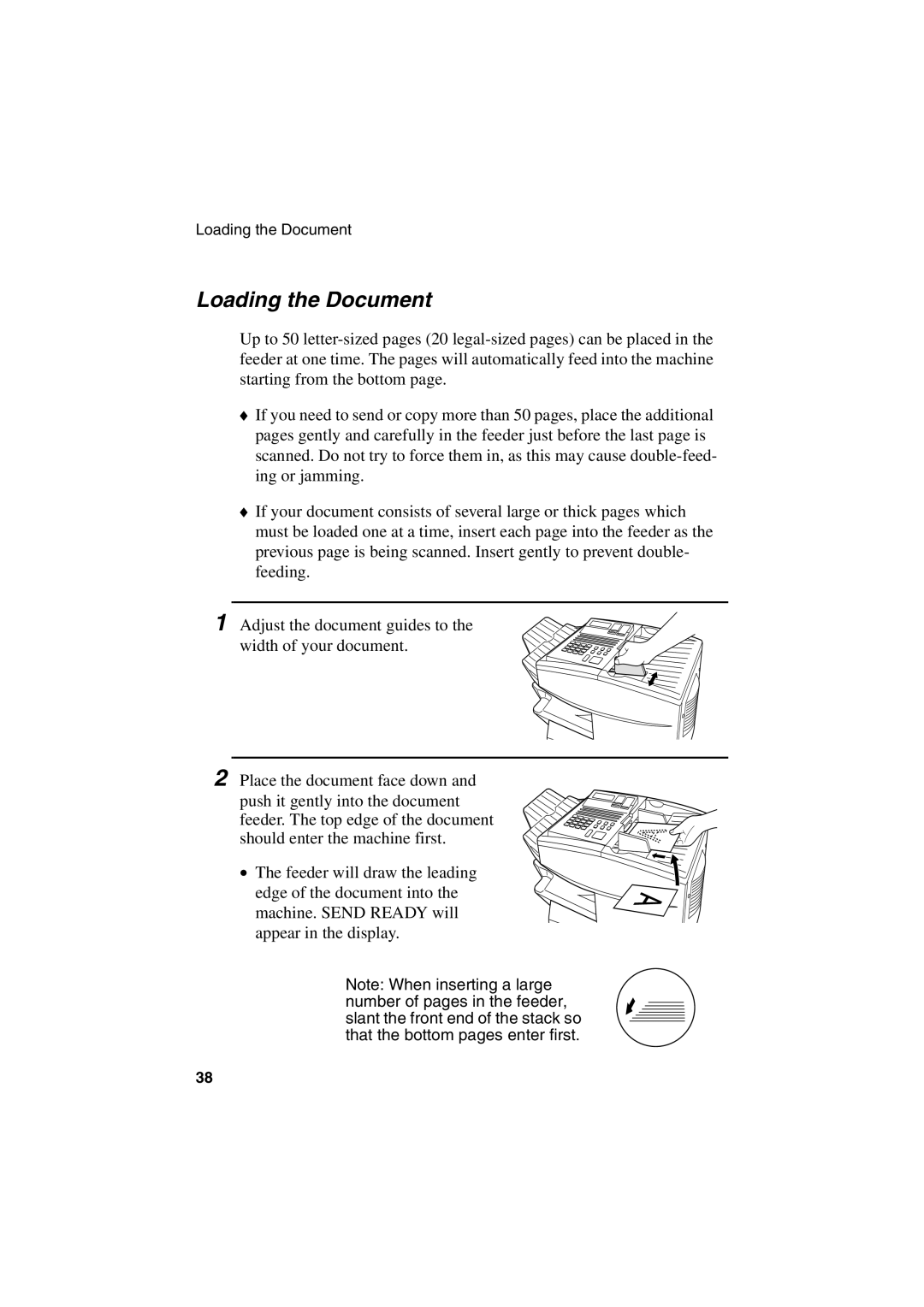 Sharp FO-6700 operation manual Loading the Document 