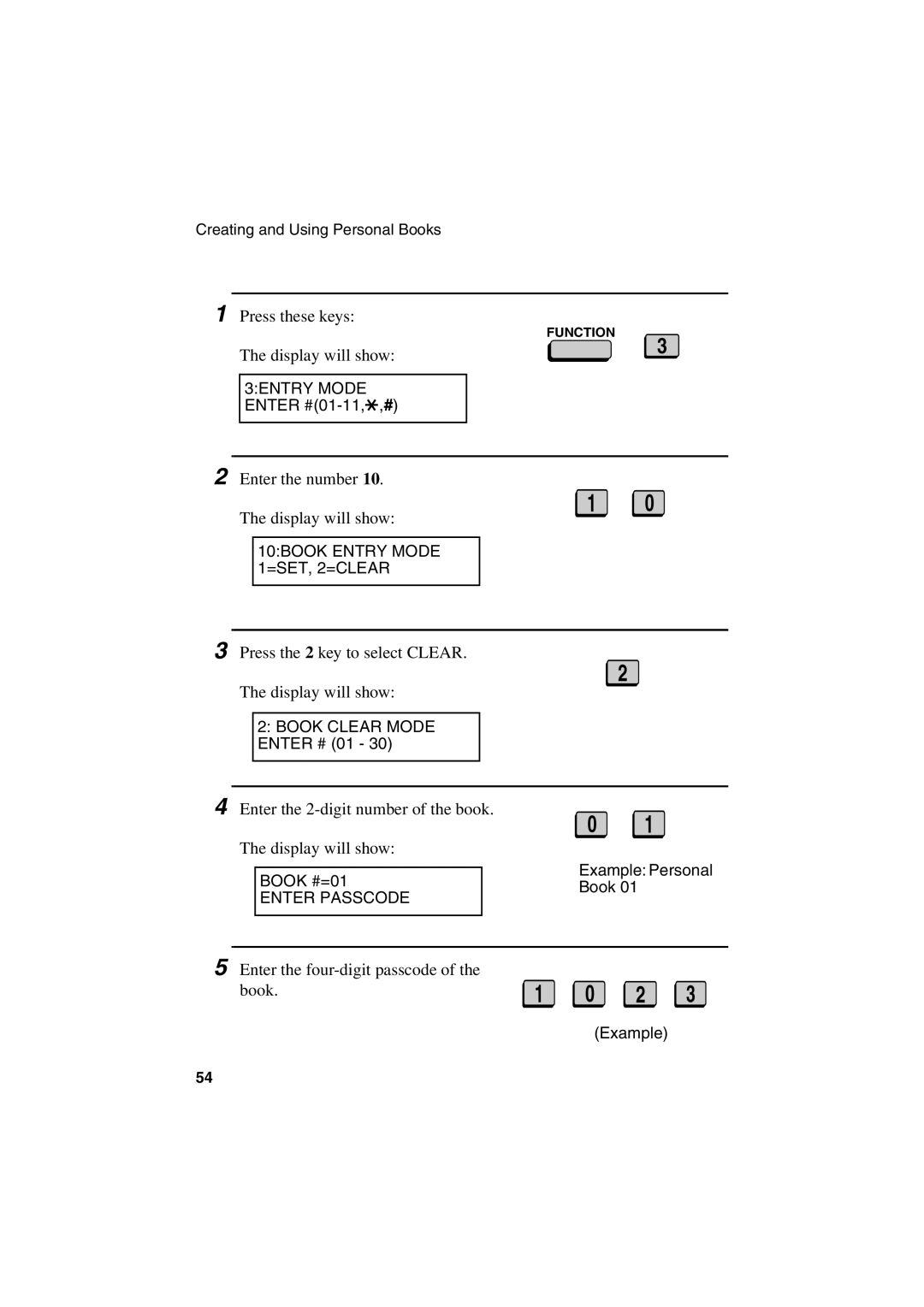 Sharp FO-6700 operation manual Press the 2 key to select Clear Display will show 