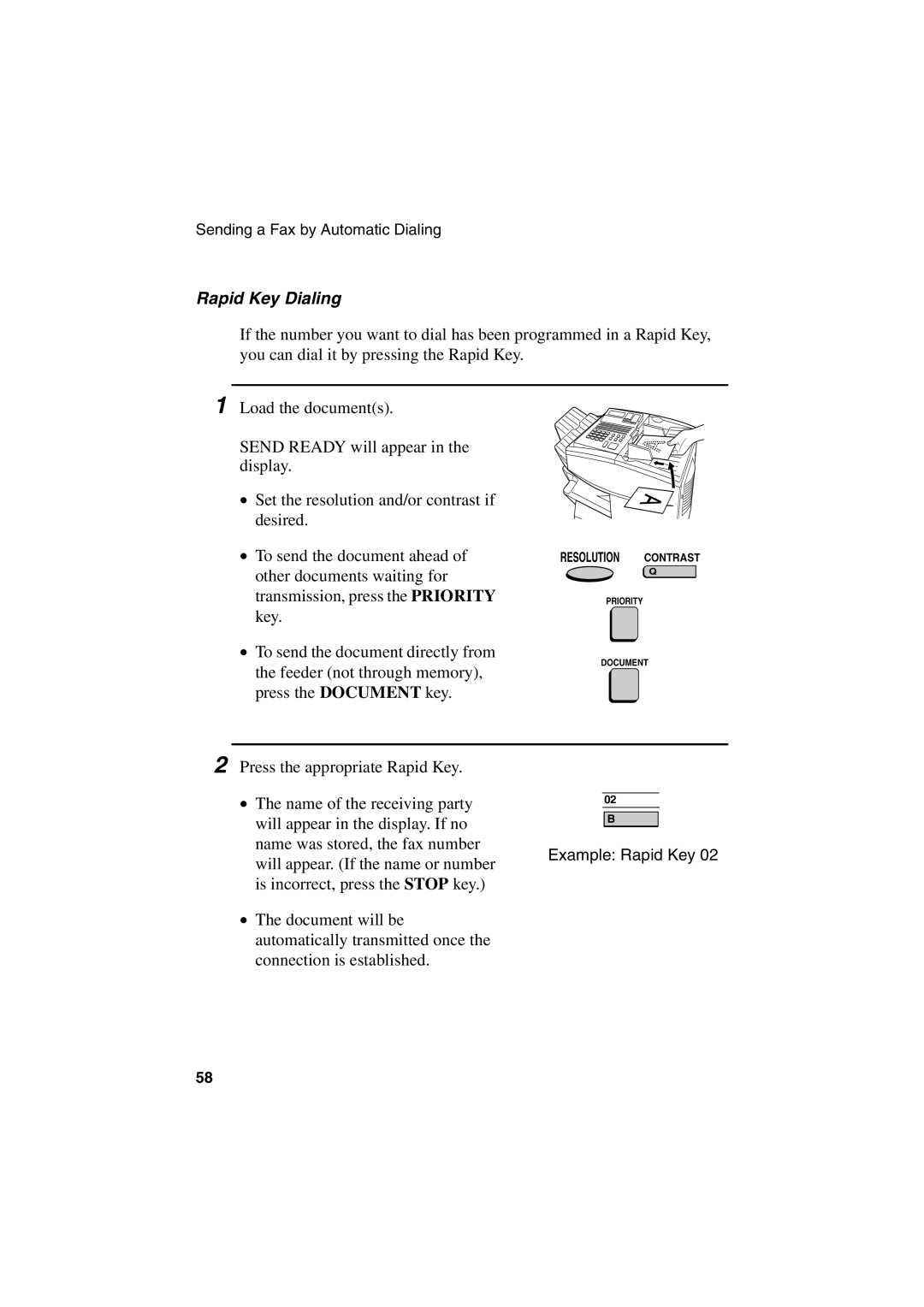 Sharp FO-6700 operation manual Rapid Key Dialing 