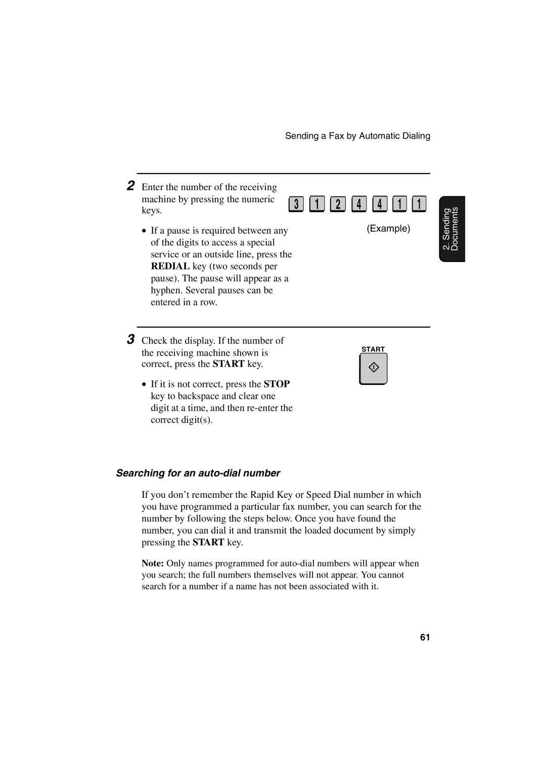 Sharp FO-6700 operation manual Searching for an auto-dial number 