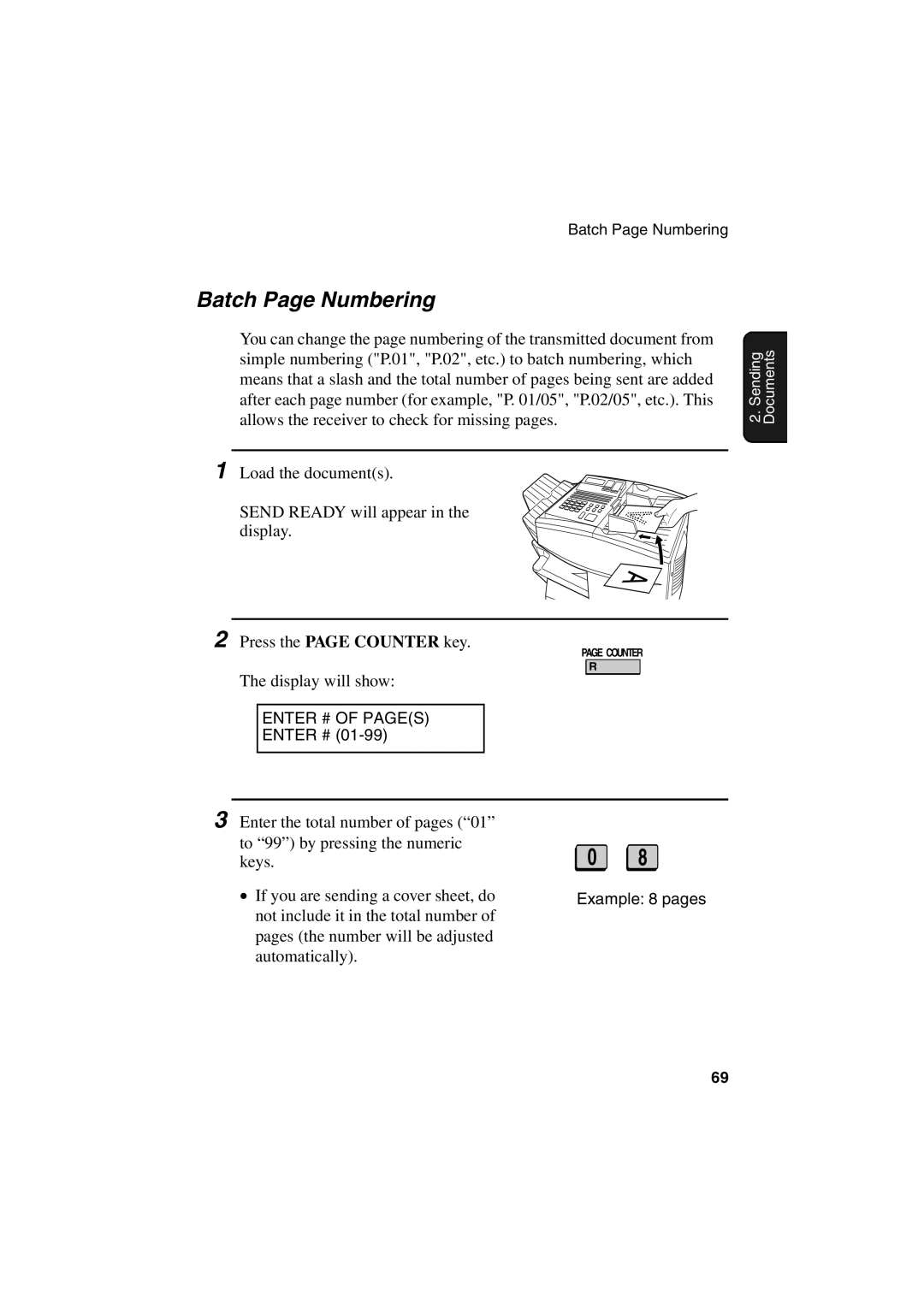 Sharp FO-6700 operation manual Batch Page Numbering 