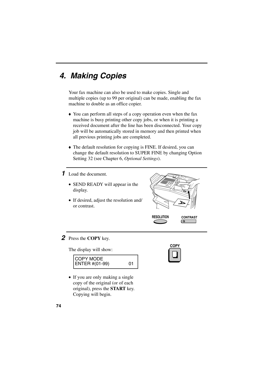 Sharp FO-6700 operation manual Making Copies 