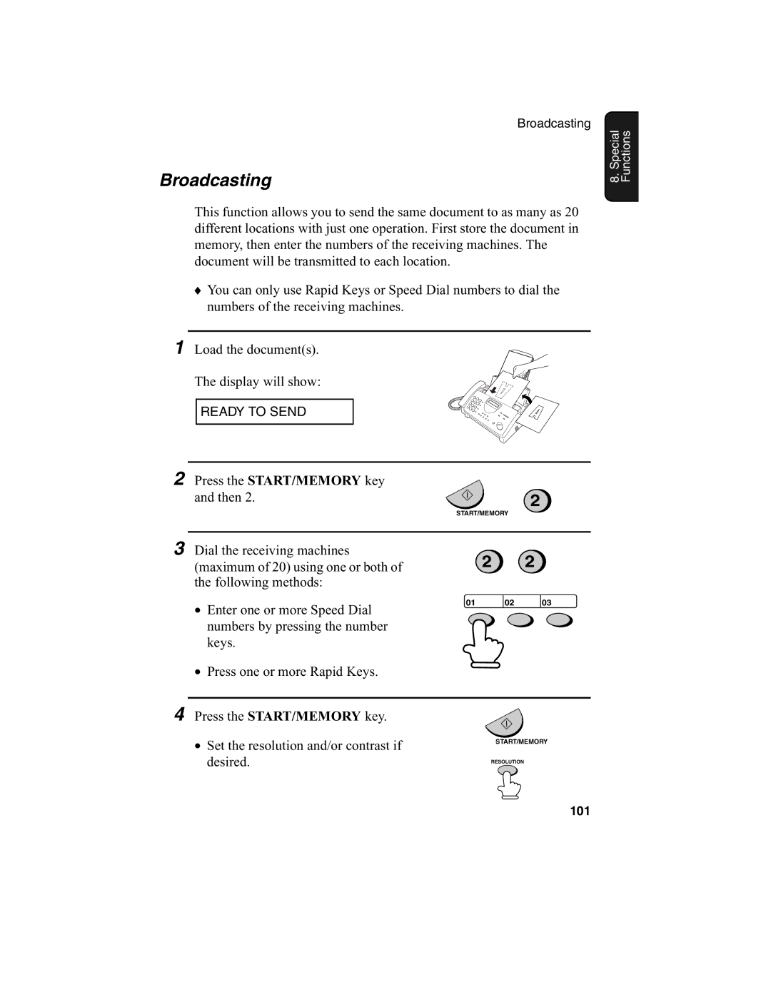 Sharp FO-775L manual Broadcasting, Then 