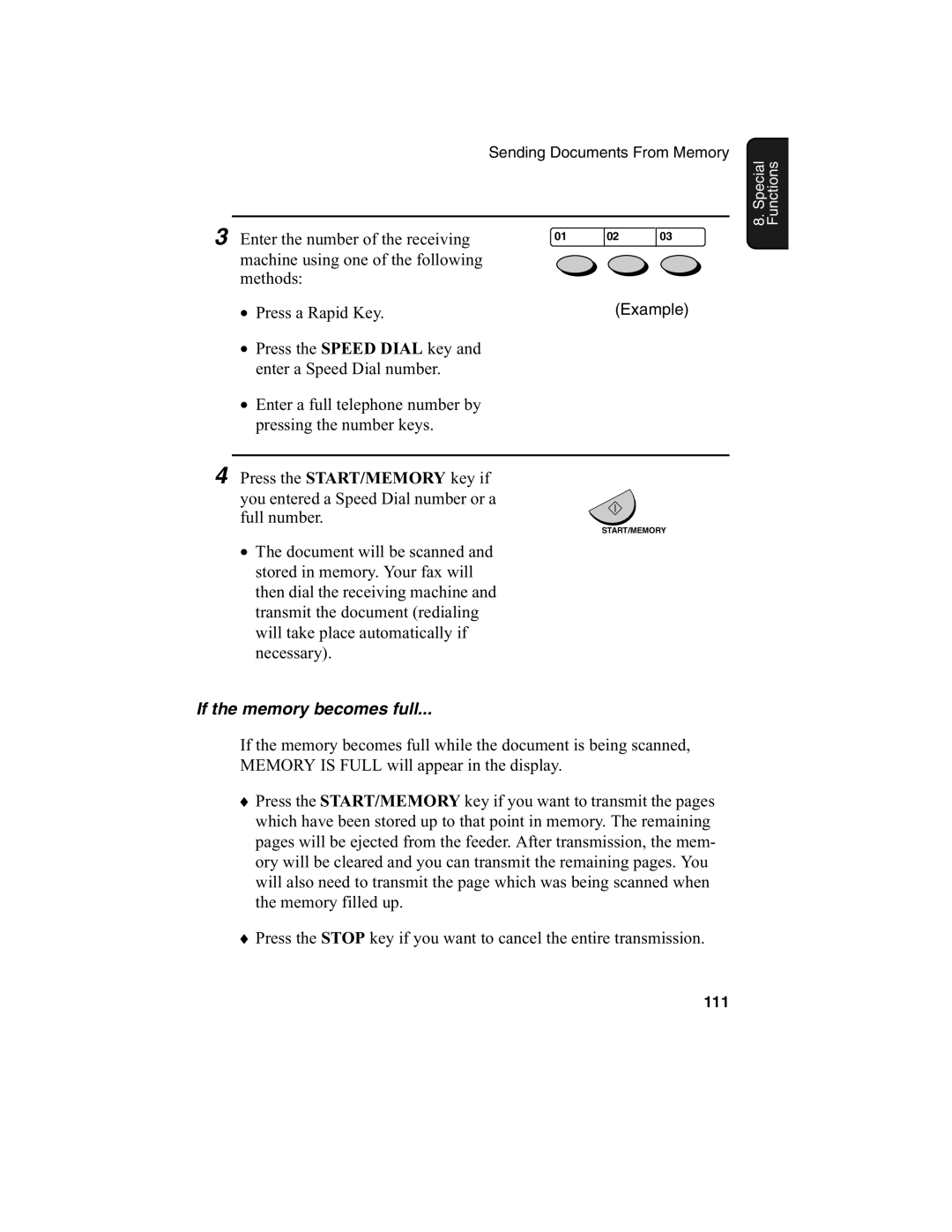 Sharp FO-775L manual If the memory becomes full 