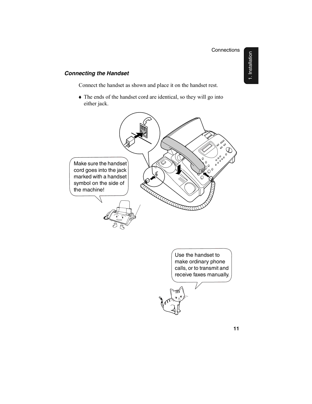 Sharp FO-775L manual Connecting the Handset 