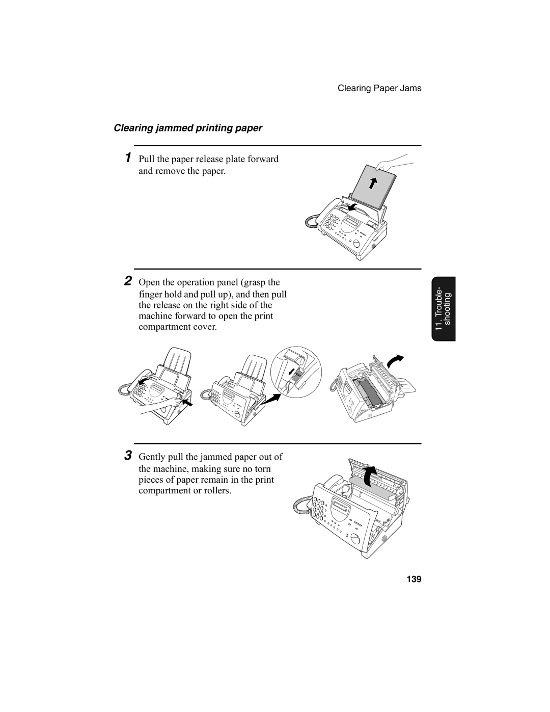 Sharp FO-775L manual Clearing jammed printing paper 