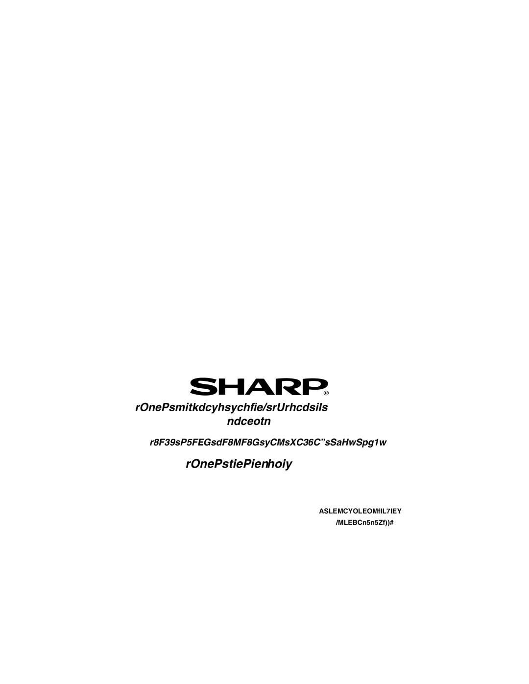 Sharp FO-775L manual Sharp Corporation 