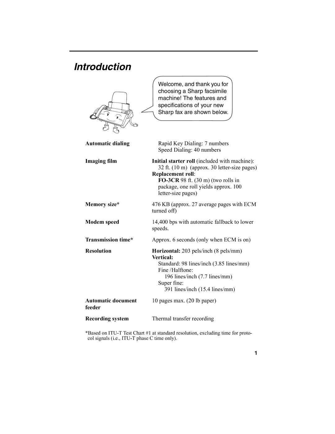 Sharp FO-775L manual Introduction, Vertical 