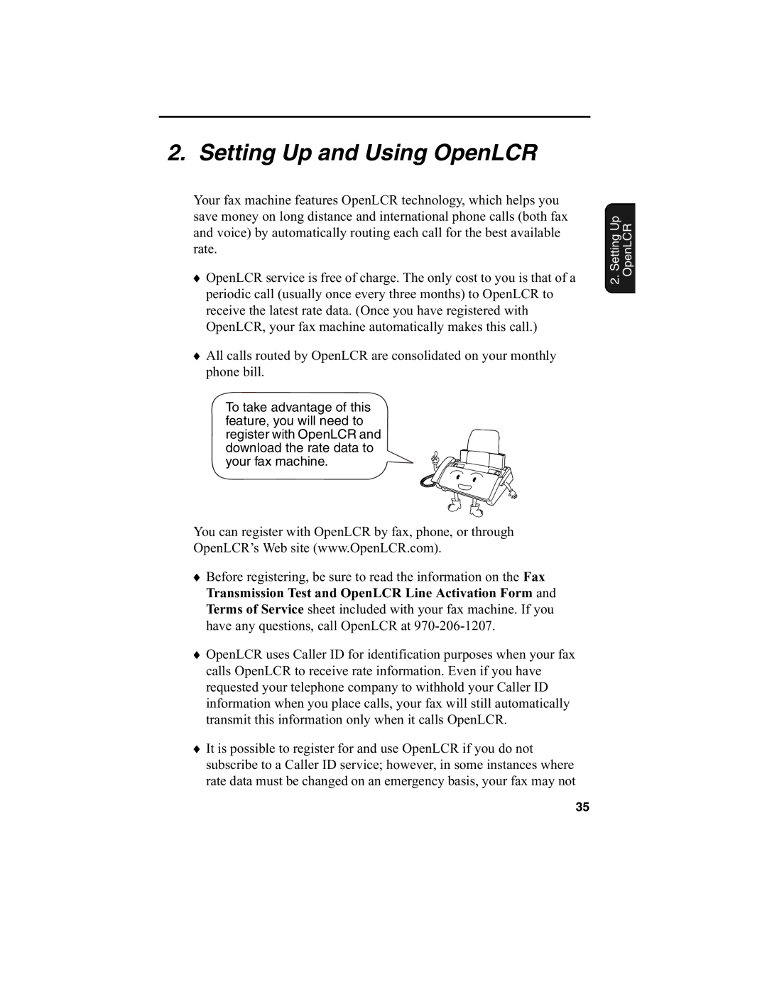 Sharp FO-775L manual Setting Up and Using OpenLCR 