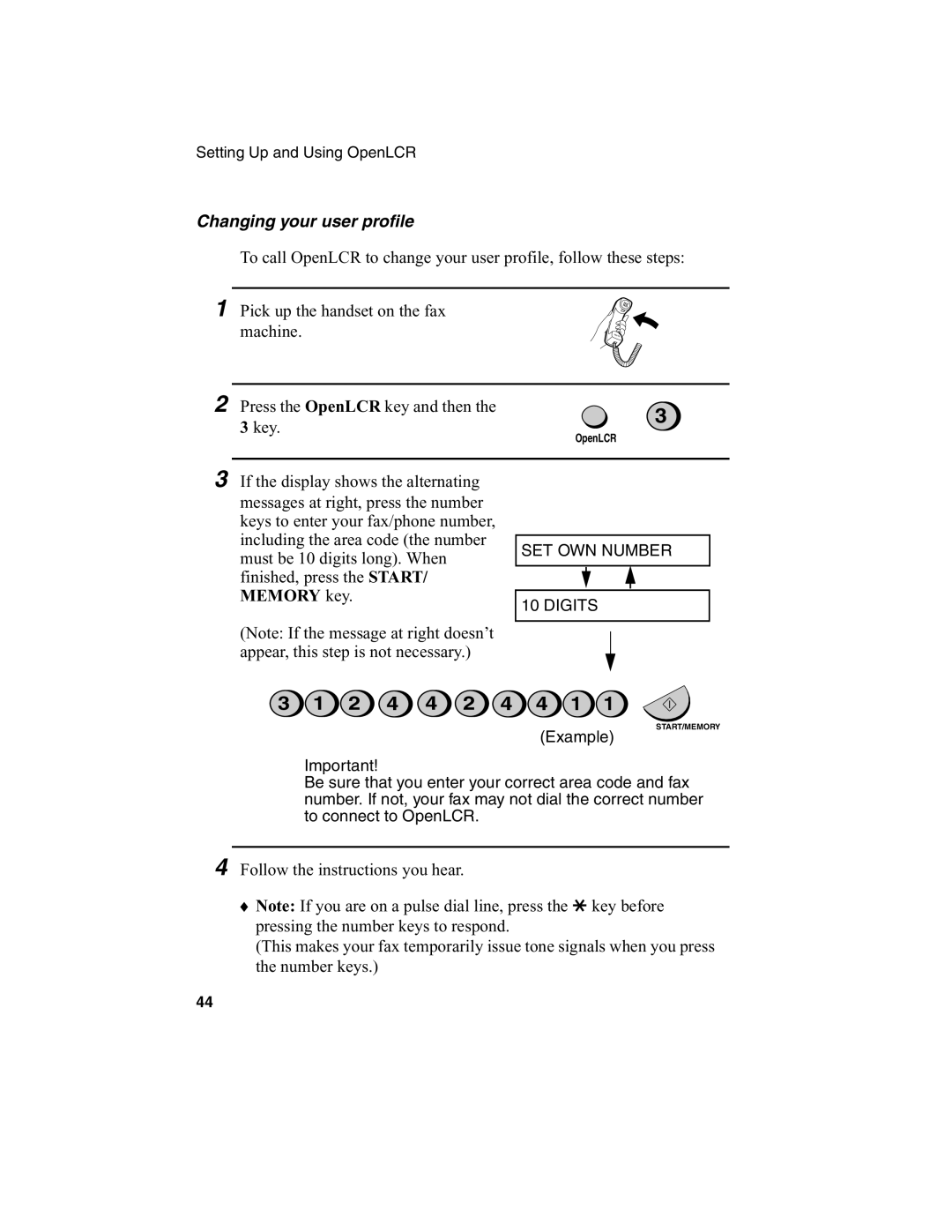 Sharp FO-775L manual Changing your user profile 