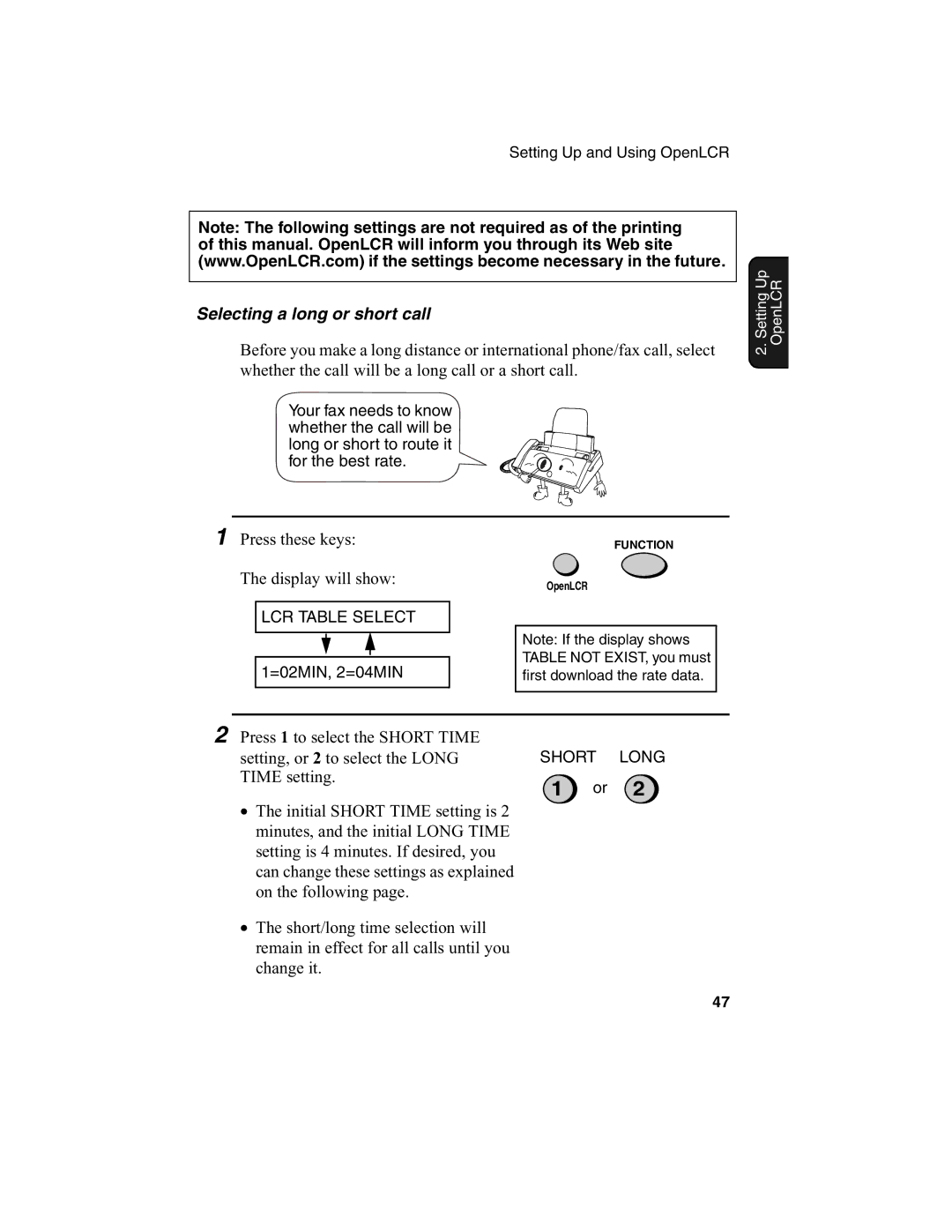 Sharp FO-775L manual Selecting a long or short call 