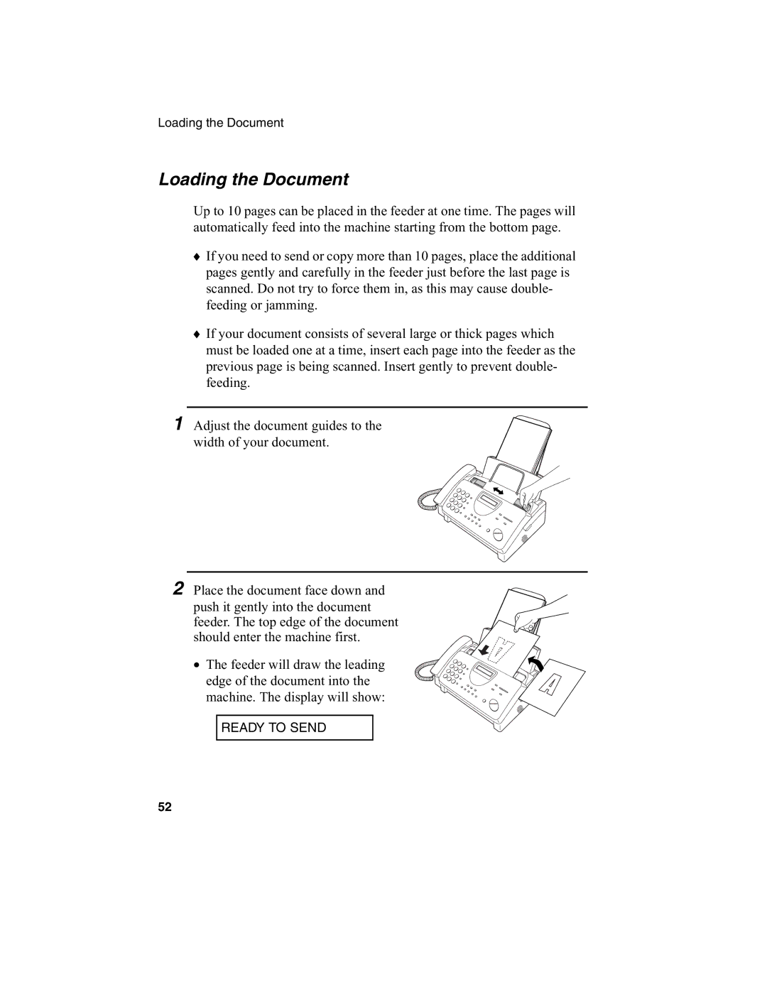 Sharp FO-775L manual Loading the Document 