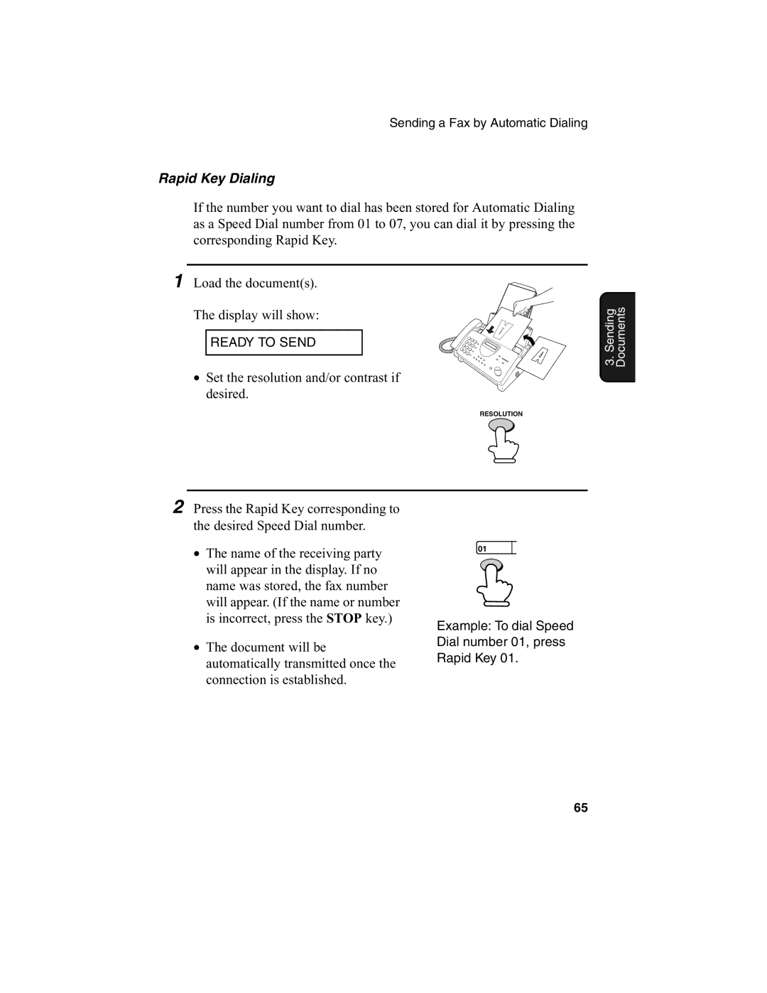 Sharp FO-775L manual Rapid Key Dialing 