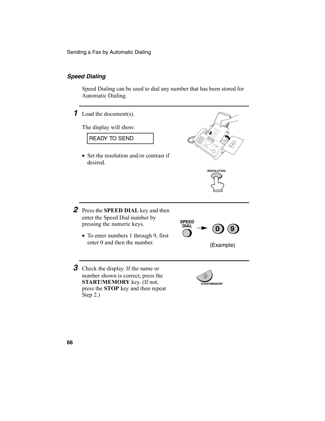 Sharp FO-775L manual Speed Dialing, START/MEMORY key. If not 