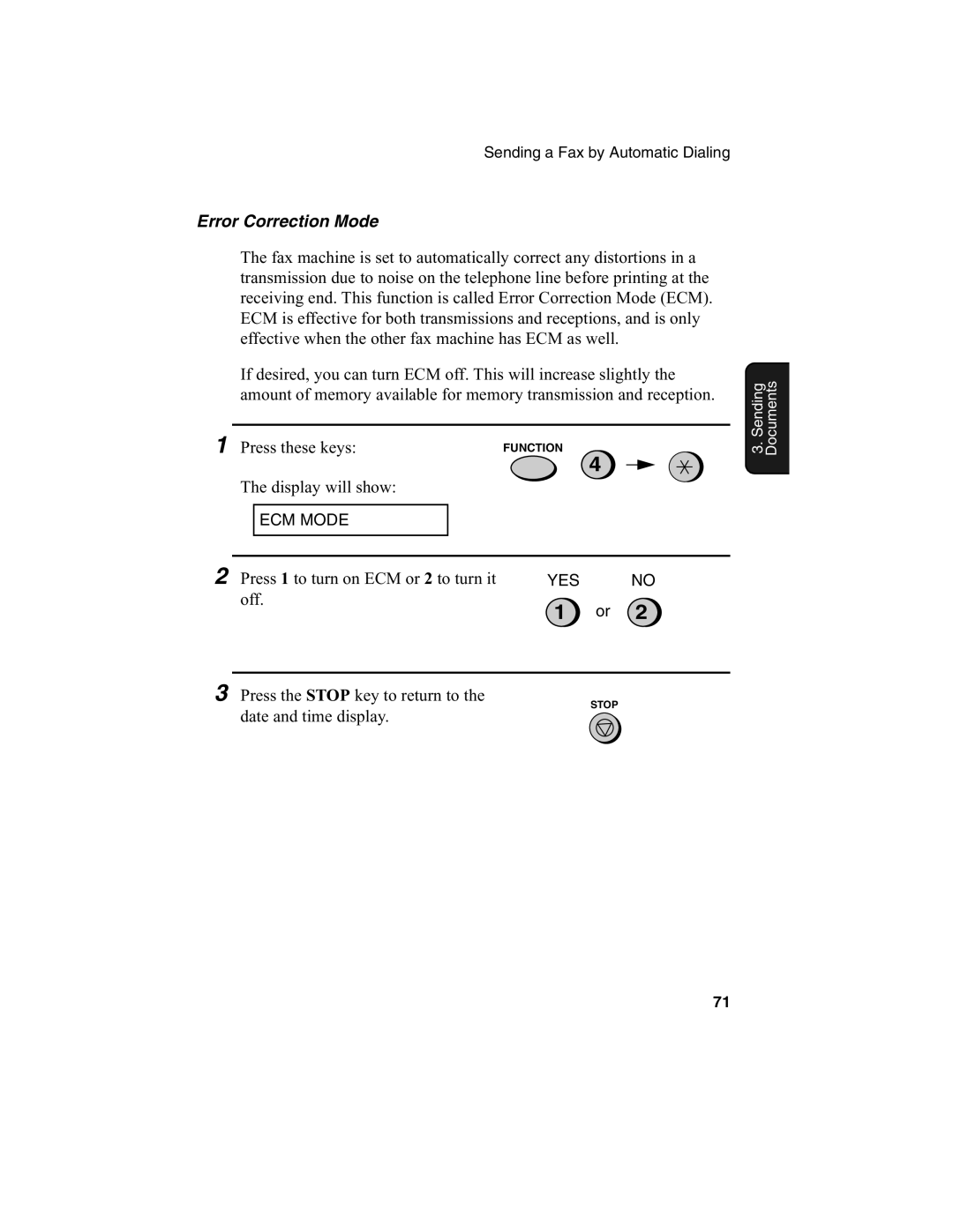 Sharp FO-775L manual Error Correction Mode 