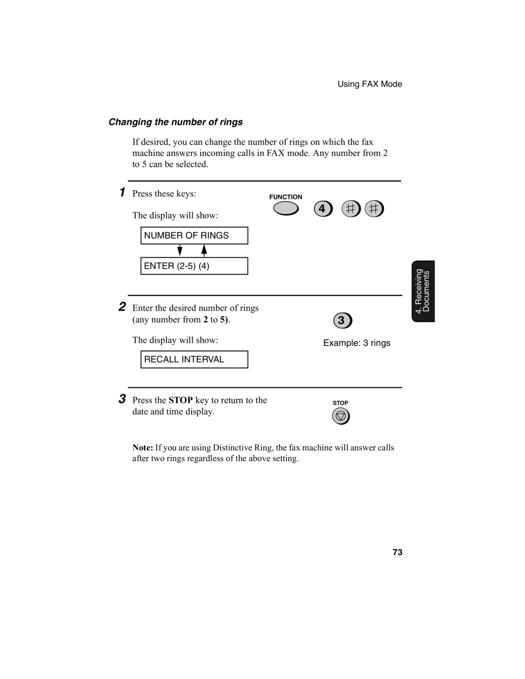 Sharp FO-775L manual Changing the number of rings 