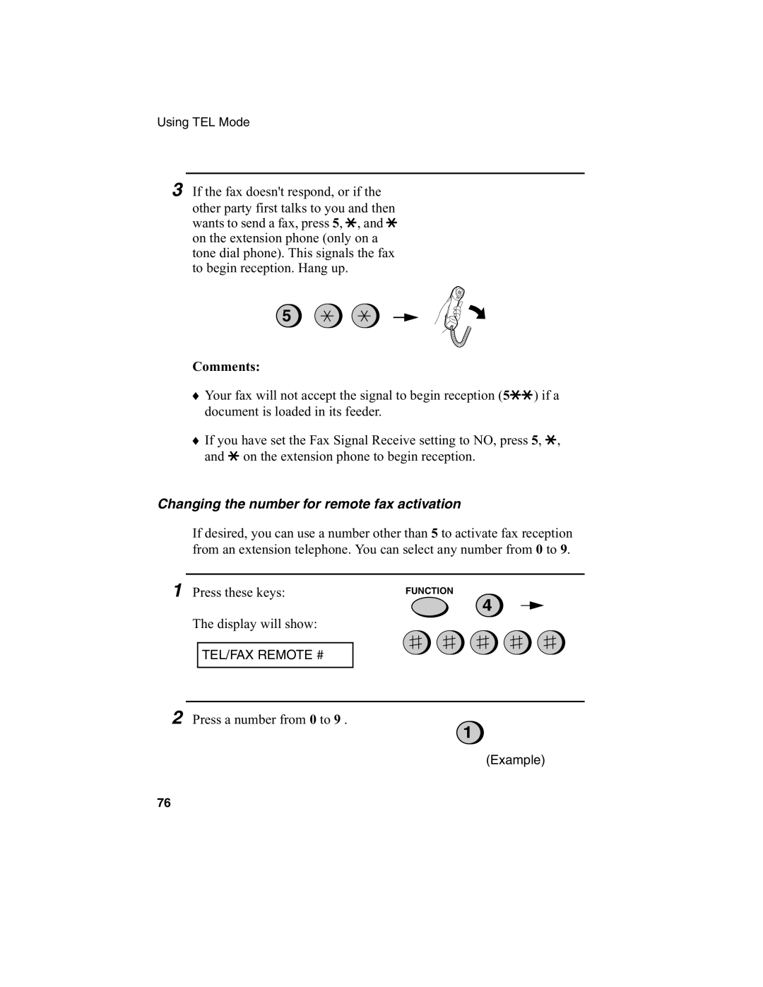 Sharp FO-775L manual Comments, Changing the number for remote fax activation 