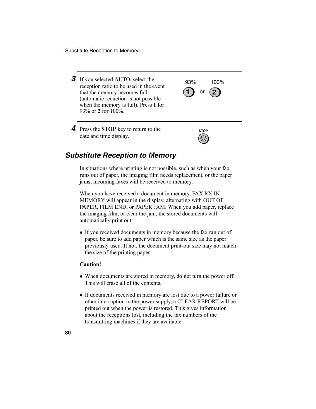 Sharp FO-775L manual Substitute Reception to Memory 