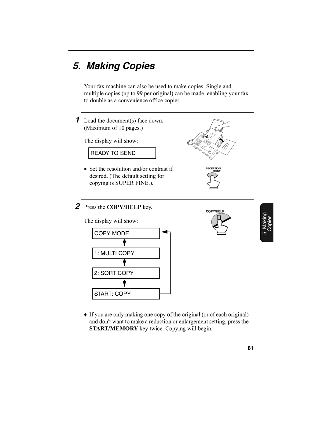 Sharp FO-775L manual Making Copies 