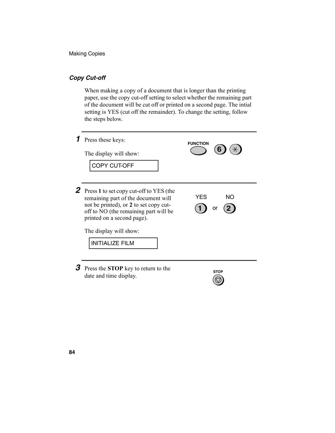 Sharp FO-775L manual Copy Cut-off 