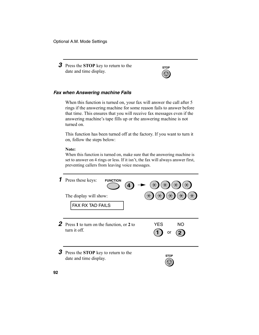 Sharp FO-775L manual Fax when Answering machine Fails 