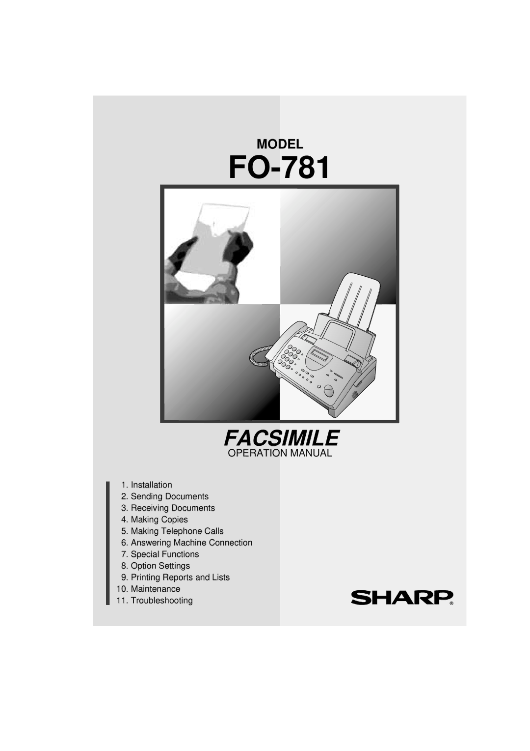 Sharp FO-781 operation manual 