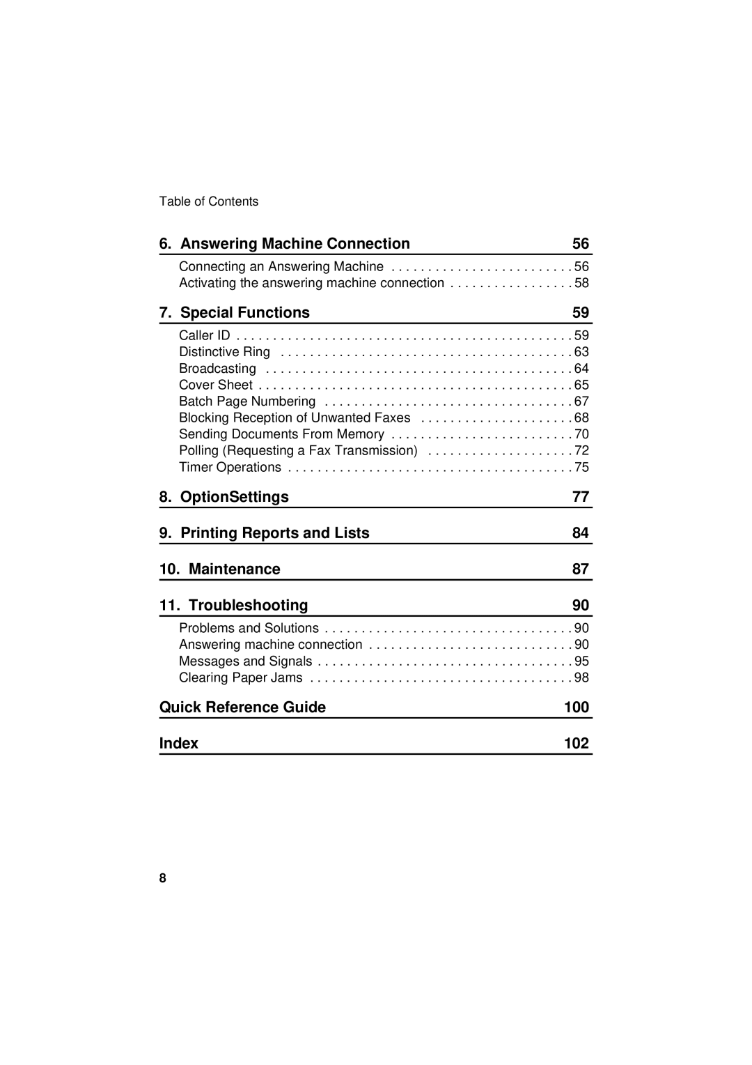 Sharp FO-781 operation manual Answering Machine Connection 