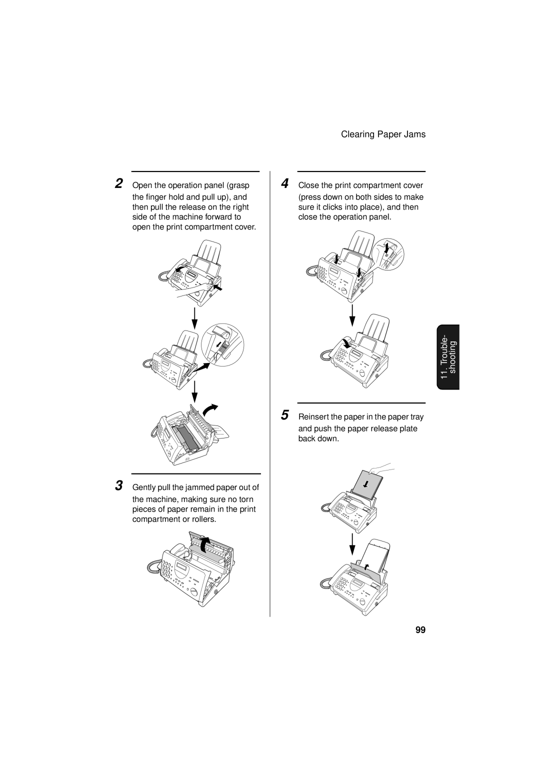 Sharp FO-781 operation manual Open the operation panel grasp 