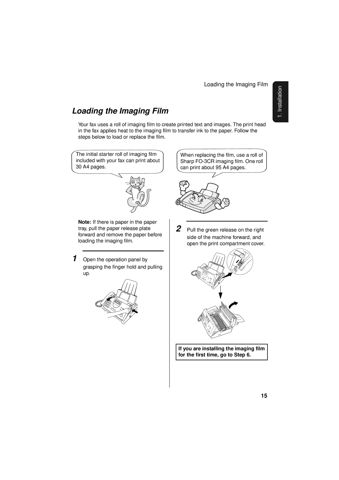 Sharp FO-781 operation manual Loading the Imaging Film 