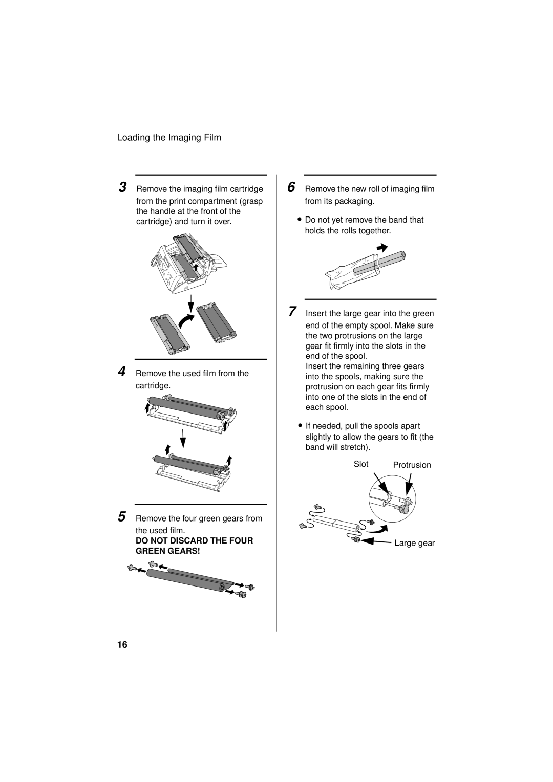 Sharp FO-781 operation manual Do not Discard the Four Green Gears 