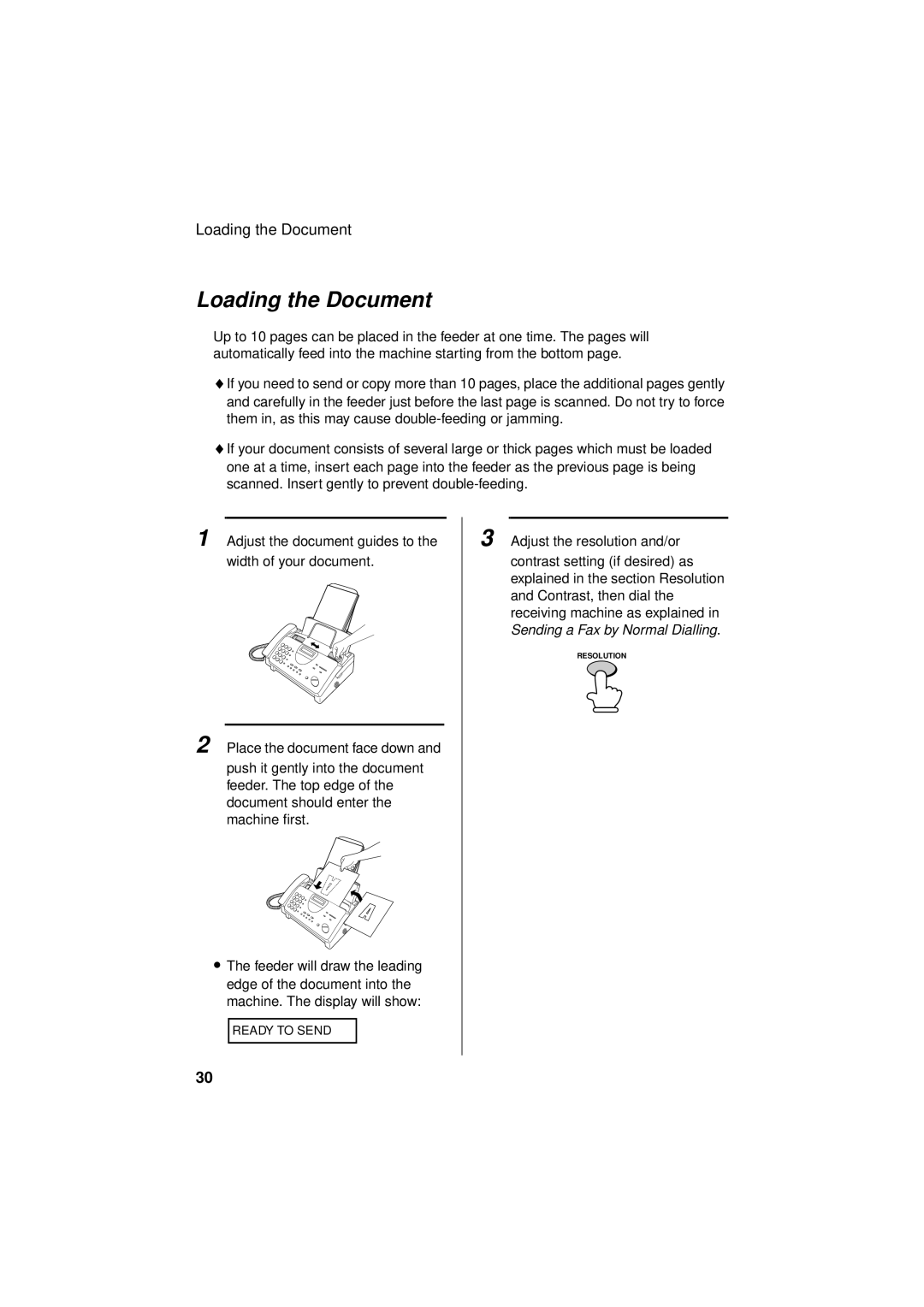 Sharp FO-781 operation manual Loading the Document 