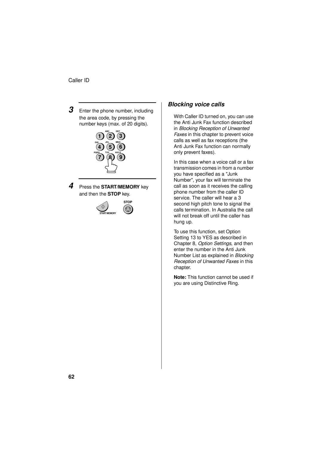 Sharp FO-781 operation manual Blocking voice calls 