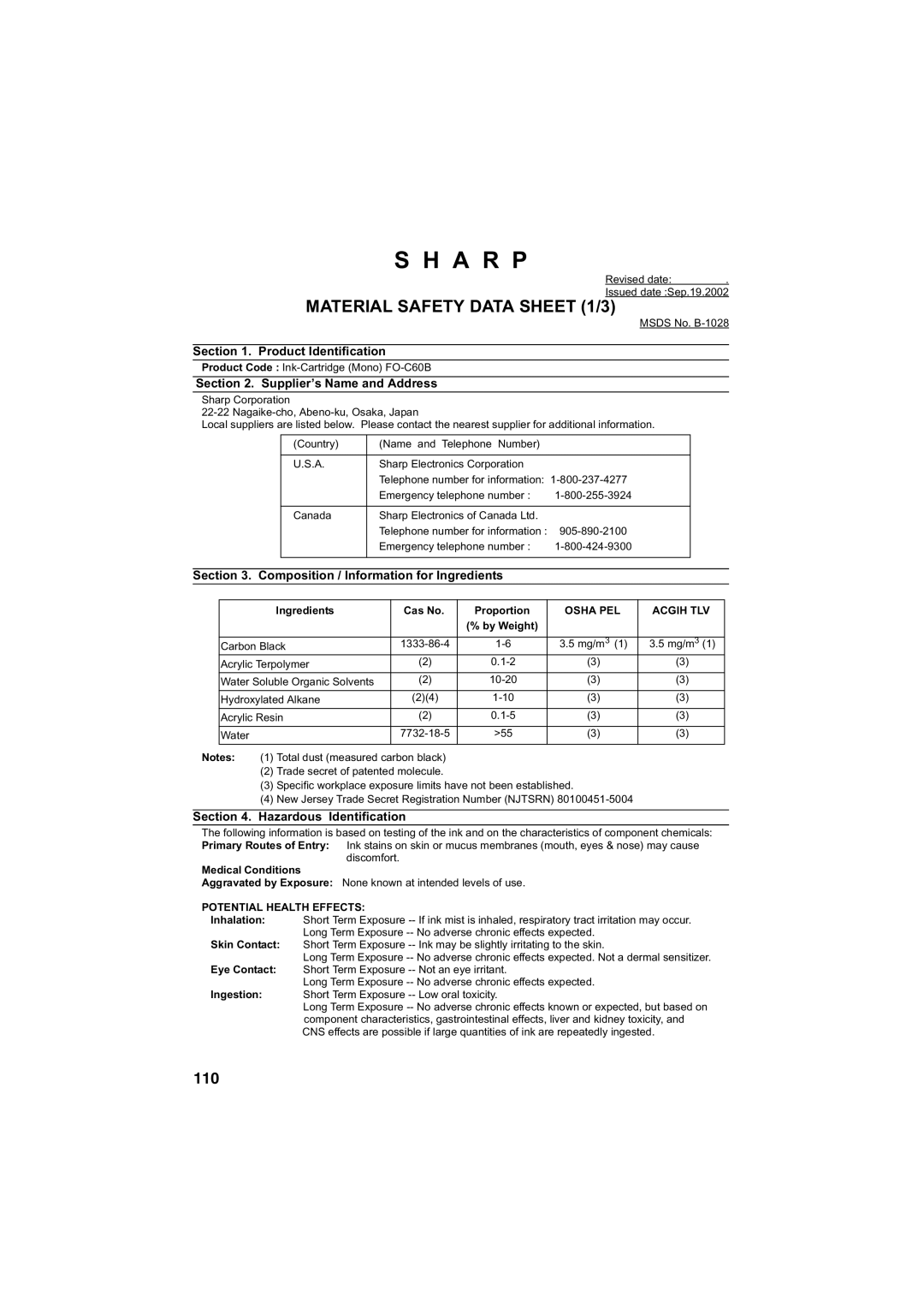 Sharp FO-B1600 operation manual A R P 