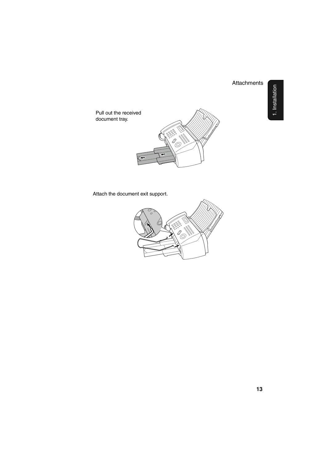 Sharp FO-B1600 operation manual Installation1 