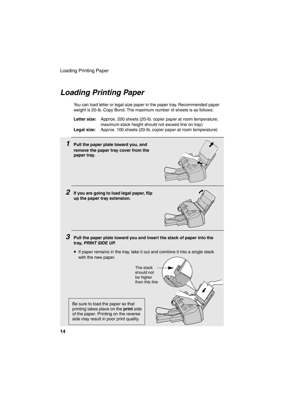 Sharp FO-B1600 operation manual Loading Printing Paper 