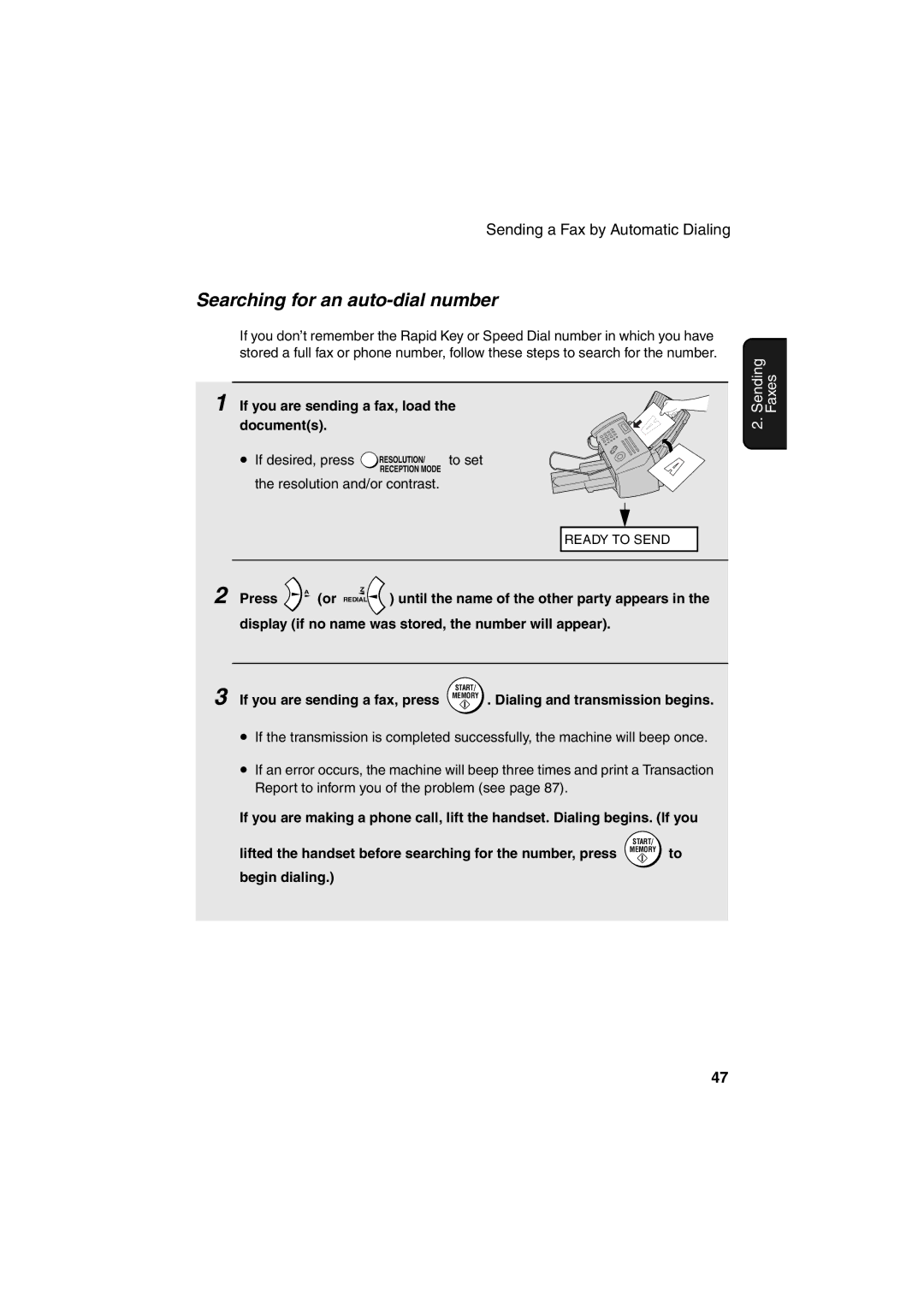 Sharp FO-B1600 operation manual Searching for an auto-dial number, Press Until the name of the other party appears 