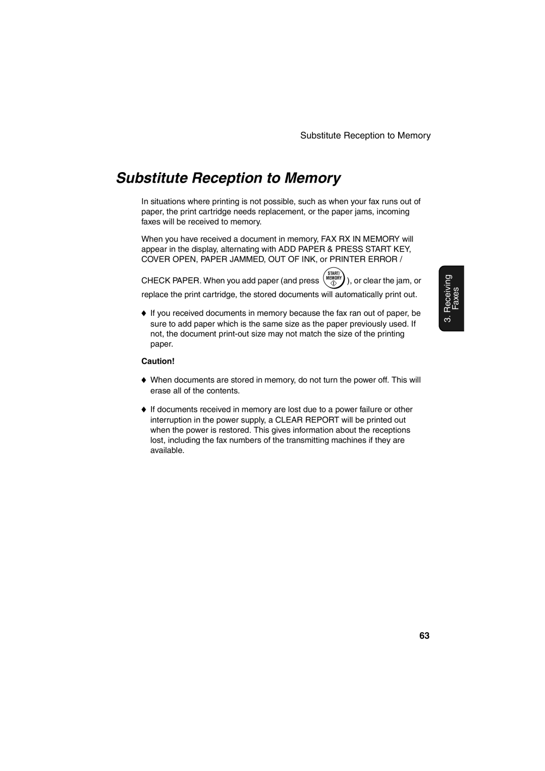 Sharp FO-B1600 operation manual Substitute Reception to Memory 