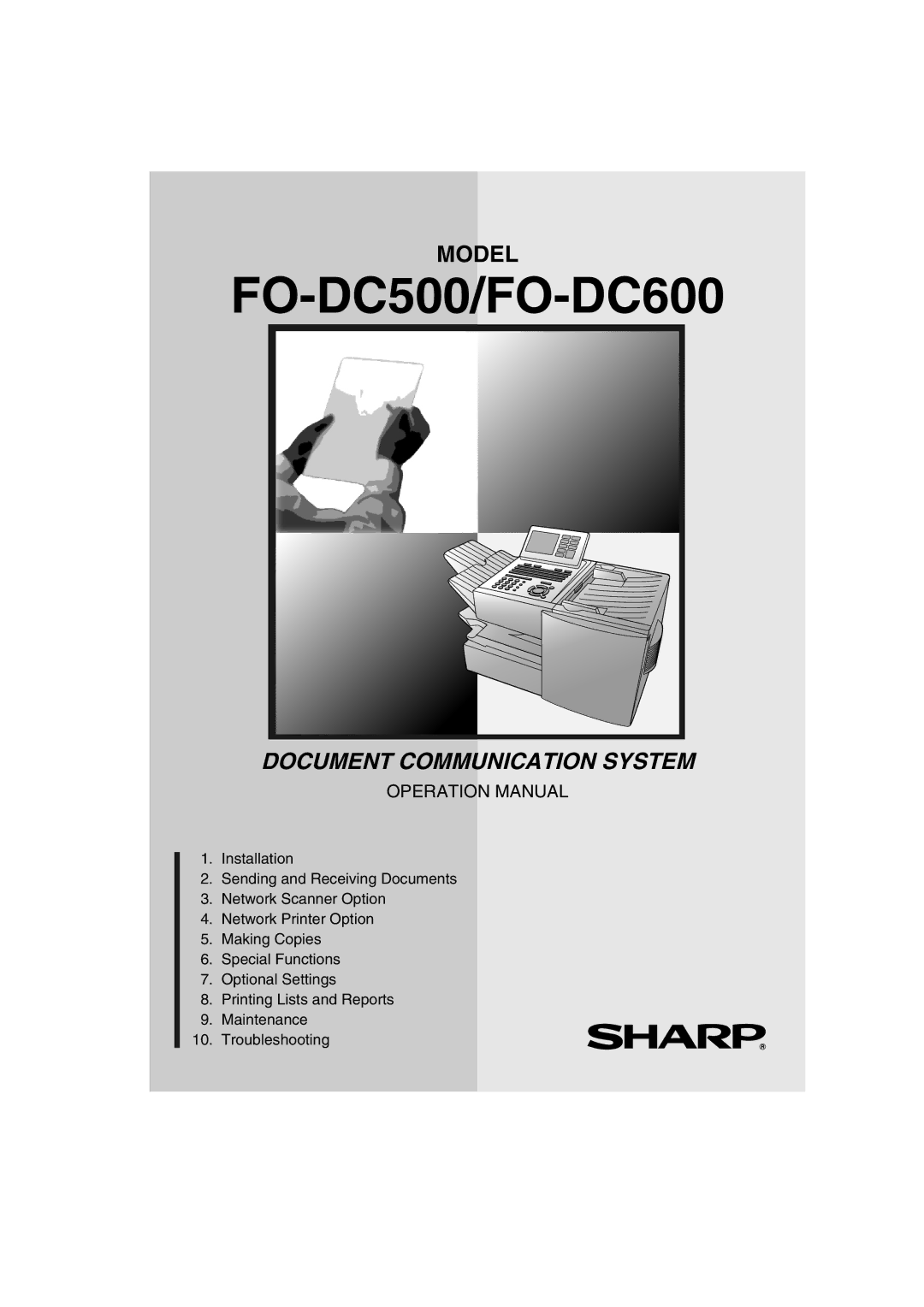 Sharp operation manual FO-DC500/FO-DC600 