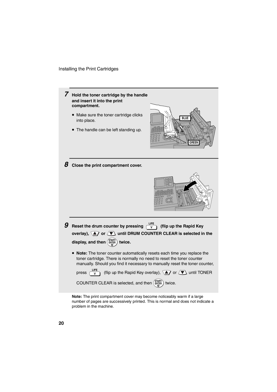 Sharp FO-DC500 operation manual Flip up the Rapid Key, Twice 