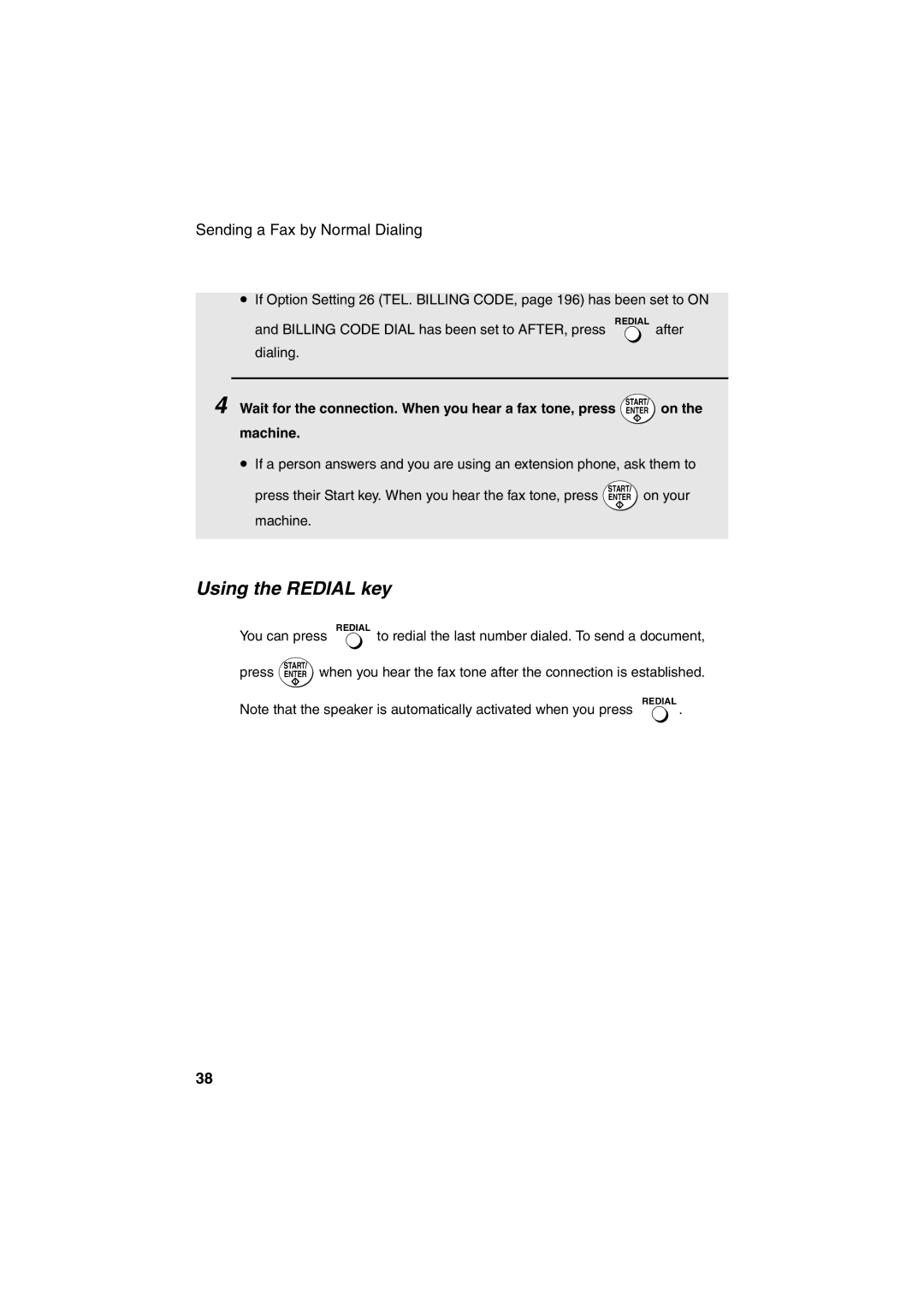 Sharp FO-DC500 operation manual Using the Redial key 