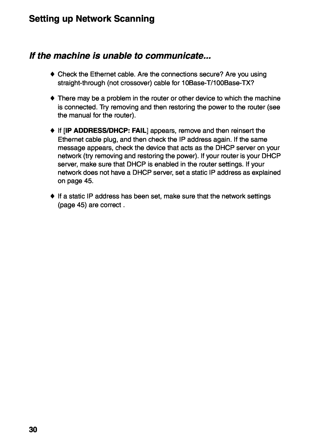 Sharp FO-IS115N operation manual If the machine is unable to communicate 